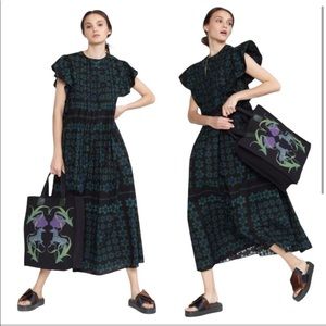 Cynthia Rowley Nairobi Kaftan Dress in Daisy Black Multi size S